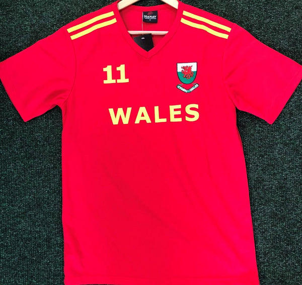 Poly V-Neck Gold Football Shirt 11 Wales