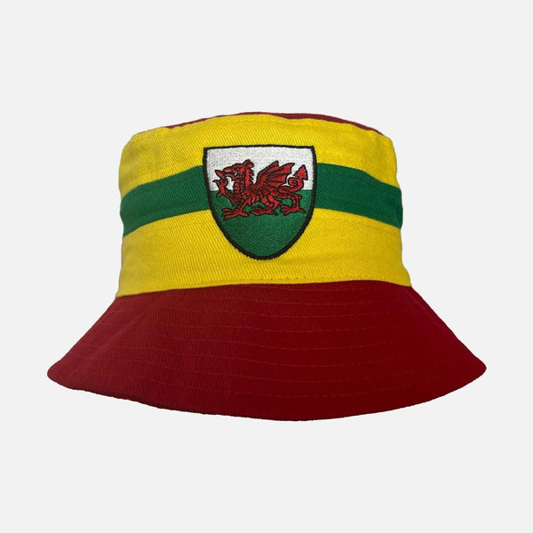 Wales Cymru Bucket Hat Stripe Gold