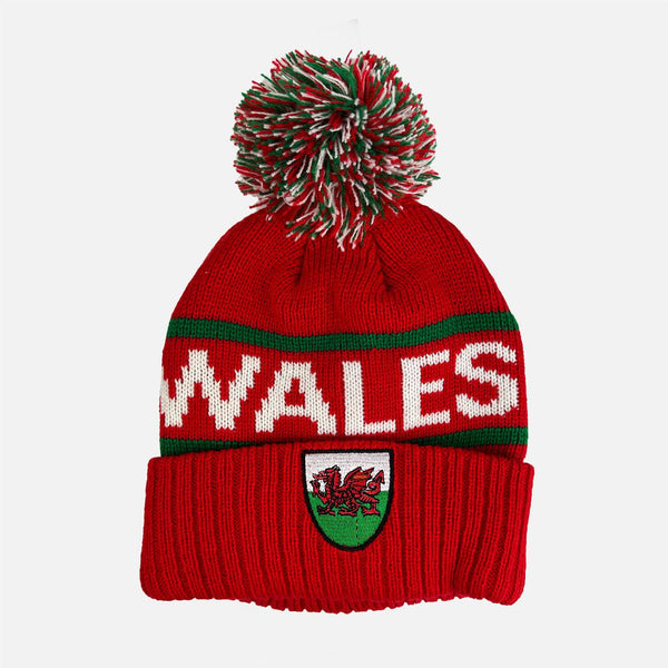 Welsh Wales Rugby Shield Bobble Hat