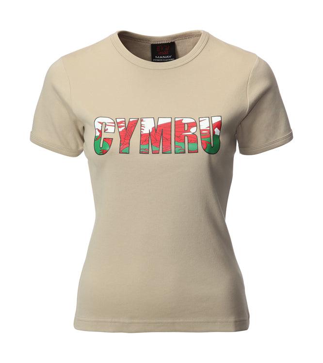 Womens 3D Cymru Printed Skinni Fit T-Shirt