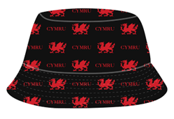Welsh Wales Black Bucket Hat