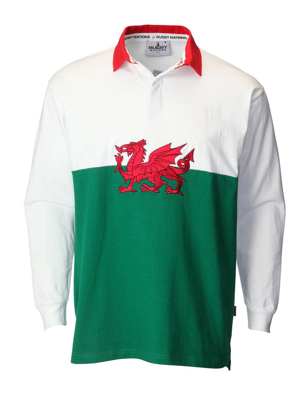 Wales Cymru Mens Wales Flag Rugby Shirt