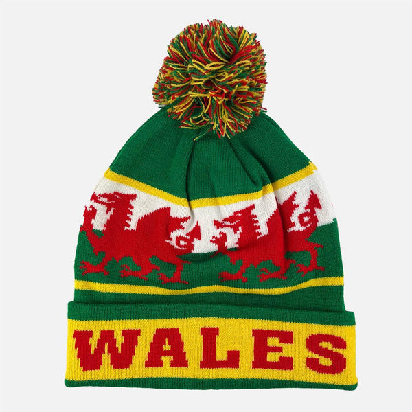 Wales Flag Stripe Bobble Hat