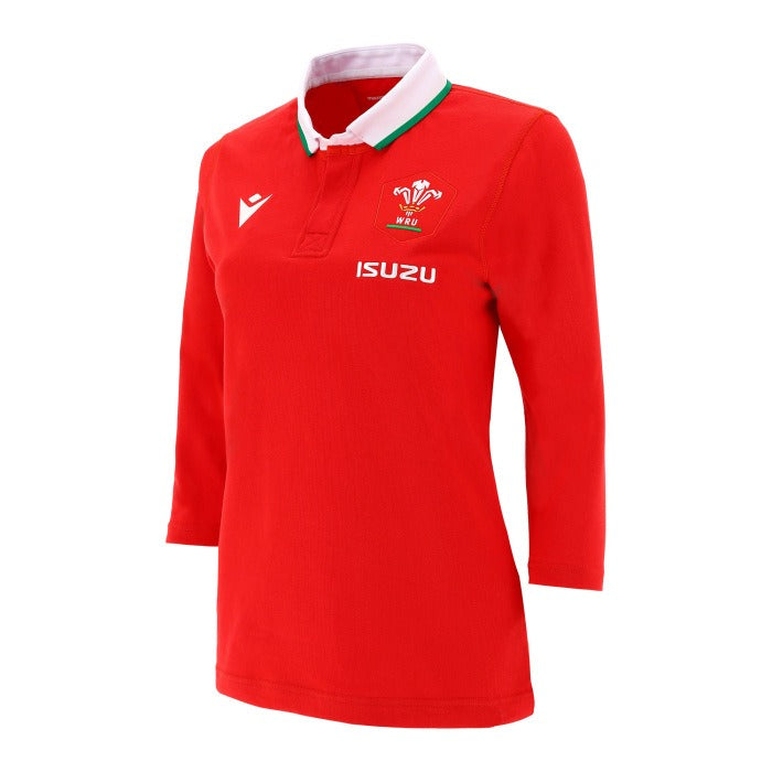 Macron Wales WRU Womens Home Cotton Rugby Shirt