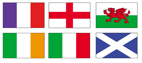 6 Nations Flag Set  5' X 3'